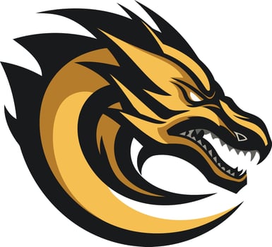 Golden Dragon Mascot Logo vector