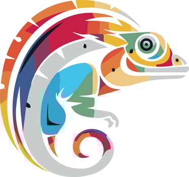 Colorful Chameleon Illustration vector