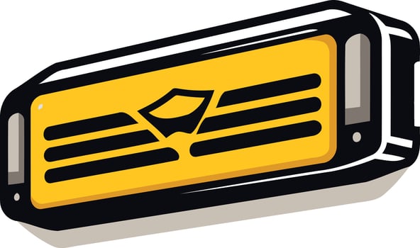 Yellow and Black Air Conditioner vector