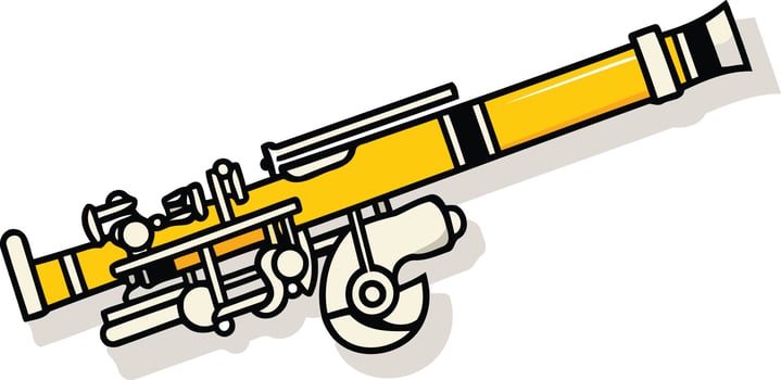 Cartoon Illustration of a Yellow Flute vector