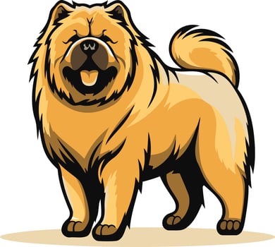 Cute Cartoon Chow Chow Dog Illustration vector
