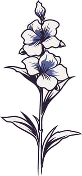 Elegant Line Art Flower Illustration vector