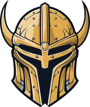 Golden Helmet with Horns vector