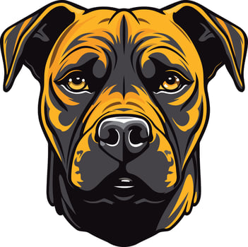 Close-Up Portrait of a Pitbull vector