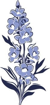 Blue Floral Illustration vector
