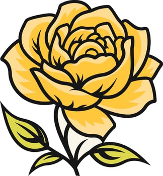 Yellow Rose Bloom Illustration vector