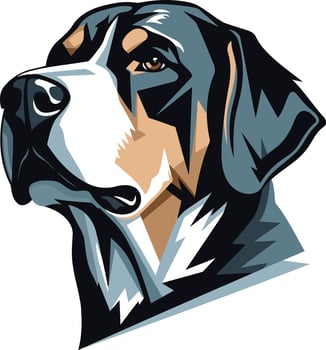 Portrait of a Bernese Mountain Dog vector