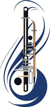 Flute and Treble Clef Musical Design vector
