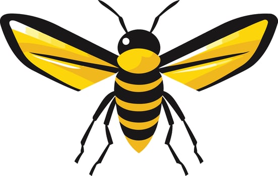 Cartoon Bee Illustration with Yellow and Black Stripes vector
