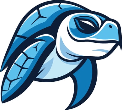 Blue Sea Turtle Mascot Design vector