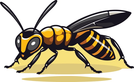 A Detailed Illustration of a Yellow and Black Bee vector