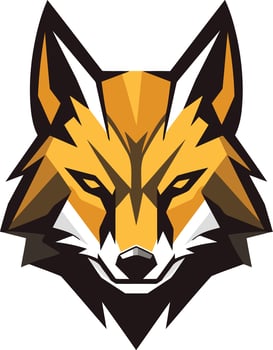 Geometric Fox Head Illustration vector