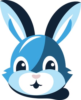 Blue Bunny Cartoon Character vector