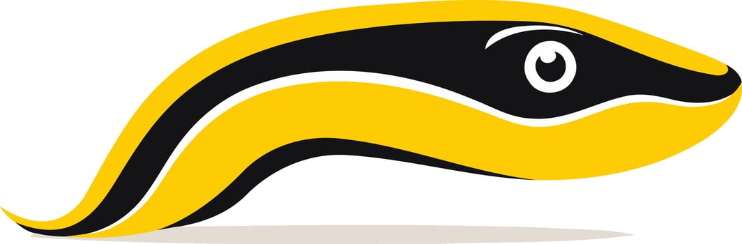 Yellow and Black Cartoon Snake vector