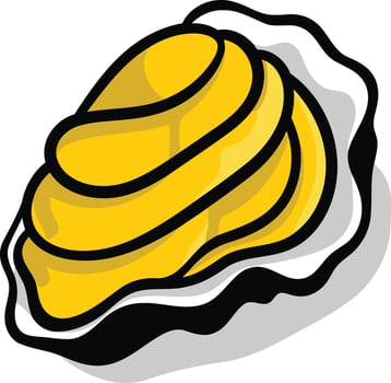 Cartoon Illustration of an Opened Oyster vector