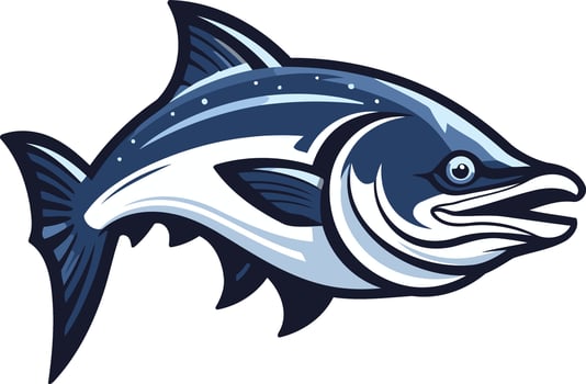 Illustration of a Blue and White Fish vector
