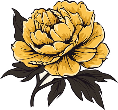 Yellow Peony Blossom Illustration vector