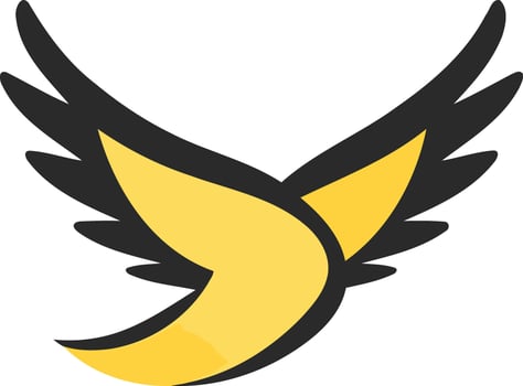 Abstract Bird Illustration with Yellow and Black Colors vector