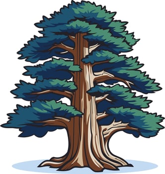 Majestic Cedar Tree Illustration vector