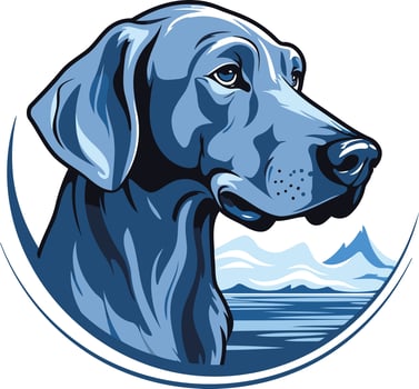 Blue German Shorthaired Pointer Profile vector