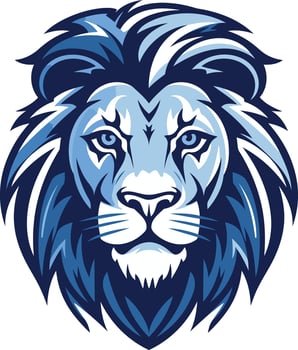 Blue Lion Mascot Head vector