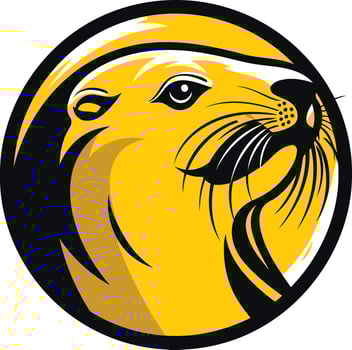 Otter Head Mascot Logo Design vector