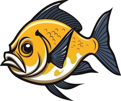 Cartoon Illustration of a Yellow Fish vector