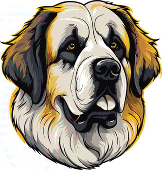 Portrait of a Saint Bernard Dog vector