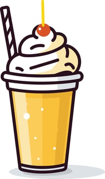 A Creamy Delight Whipped Cream Topped Milkshake vector