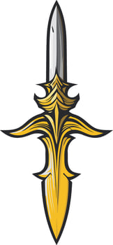 Golden Dagger with Silver Tip vector