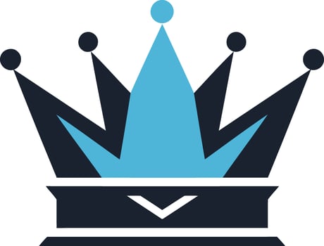 Blue and Black Crown Icon vector