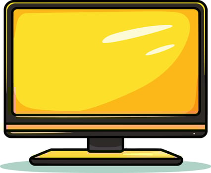Cartoon Illustration of a Yellow Monitor vector