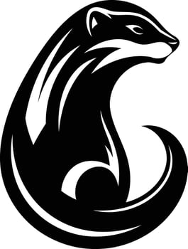 A black and white logo of a badger vector