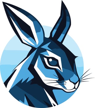 Stylized Blue Hare Portrait vector