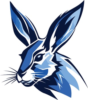 Stylized Blue Hare Illustration vector