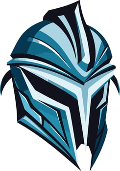 Blue and White Knight Helmet Illustration vector