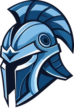 Blue Spartan Helmet Illustration vector