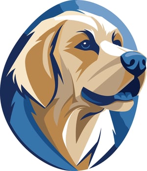 Golden Retriever with a Blue Background vector