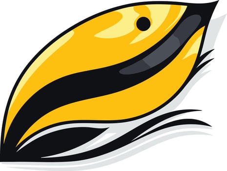 Abstract Yellow and Black Feather Illustration vector