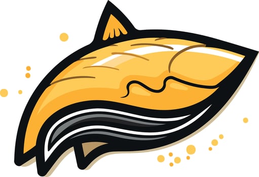 Cartoon Illustration of a Yellow Fish vector
