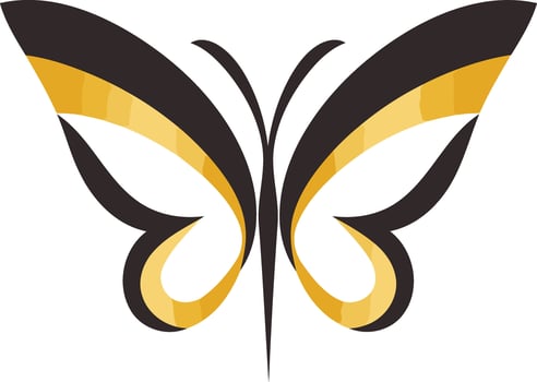 Stylized Butterfly in Black and Gold vector