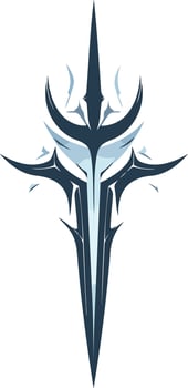 Abstract Sword Design with Blue and Black Hues vector