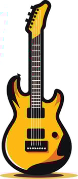 Yellow Electric Guitar Illustration vector