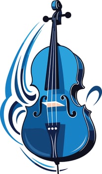 Blue Cello with Swirling Design vector
