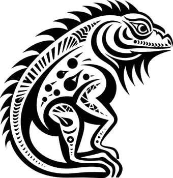 A tribal lizard tattoo design vector