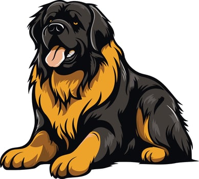 Cartoon Illustration of a Newfoundland Dog vector