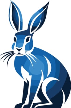 Stylized Blue Rabbit Illustration vector