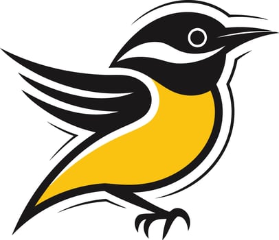 Stylized Yellow Bird Illustration vector