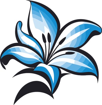 Stylized Blue Lily Flower Illustration vector