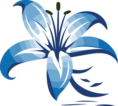 Blue Lily Flower Illustration vector